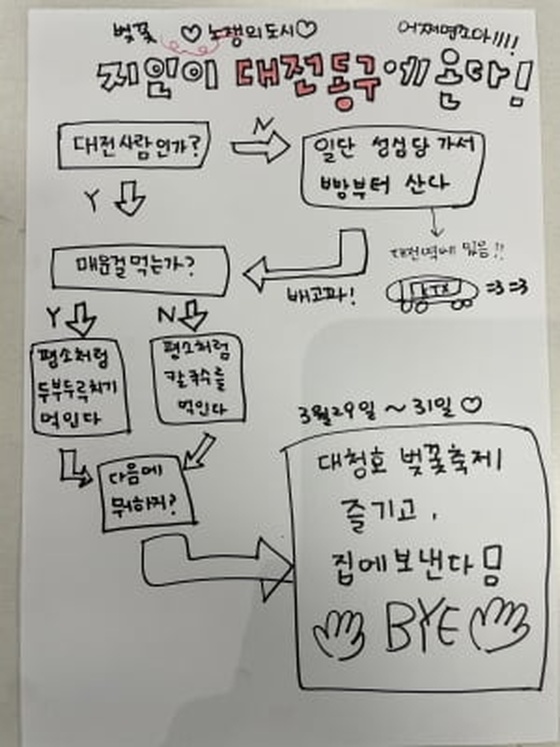 '기승전 대청호 벚꽃축제' 알고리즘 제작…이색홍보 눈길